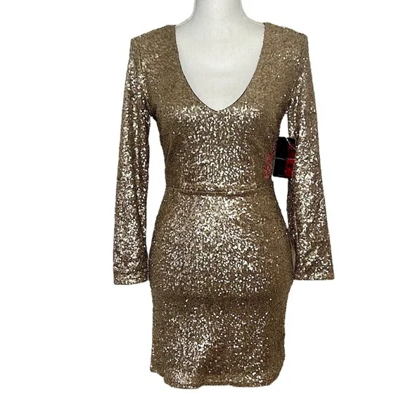 BONGO | Dresses | Gold Sequin Party Dress | Poshmark